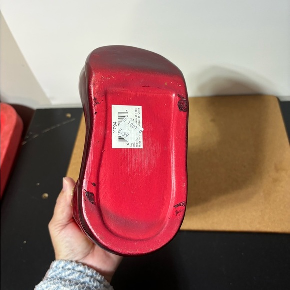 5/$25 Christmas Boot Santa Boot Red Glass Gold Glitter Candy Cane Holder 7x5" - Picture 5 of 5